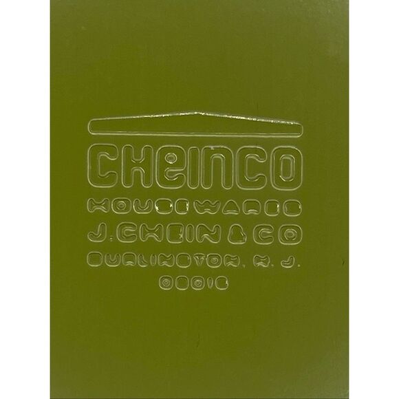 Vintage Cheinco Green Fruit Canister with Faux Wood Lid Mid Century Kitchen Deco - Picture 6 of 6